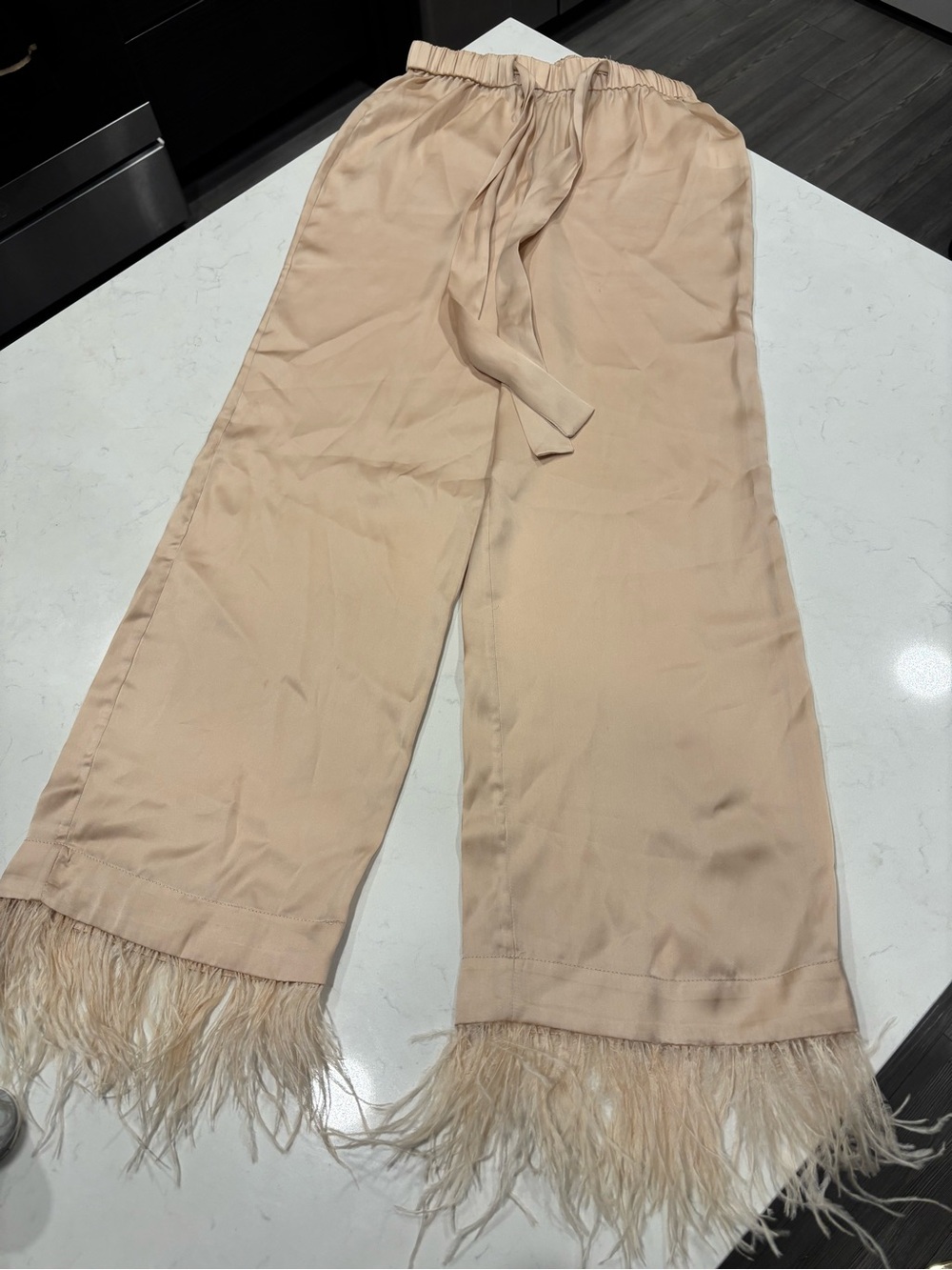 L'Academie Wide Leg Pants in Blush Tan - Picture 3 of 7